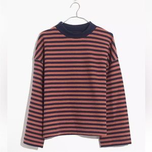 Madewell Striped Mockneck Boxy Top Size XS